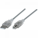 CABO DE IMPRESSORA USB-A 3 METROS (M) PARA USB-B (M) PRATA MANHATTAN